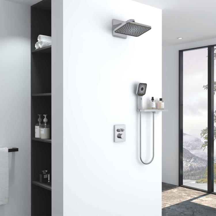Душевой комплект Vincea Inspire VSFW-3I21MT4RCH встраиваемый, термостатический, двухрежимный, хром глянцевый