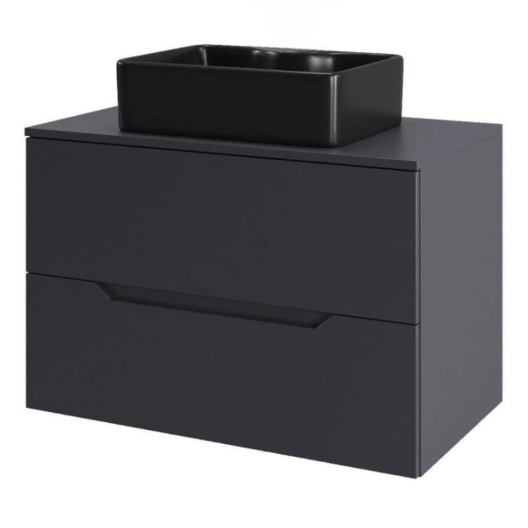 Тумба с раковиной Orange Line Li-70TugMDF+B01-475MB графит матовый, 70 см