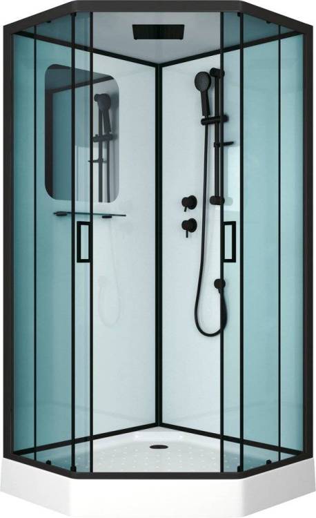 Душевая кабина Niagara Premium NG-6901-01D BLACK 90х90х220 черная, с низким поддоном