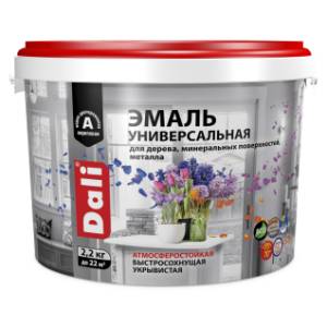 Эмаль универсальная акриловая атмосферостойкая Dali полуматовая база С 2.2 кг
