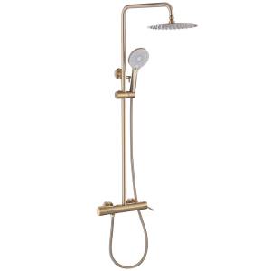 Душевая стойка Abber Emotion AF8816GL с изливом, золото матовое