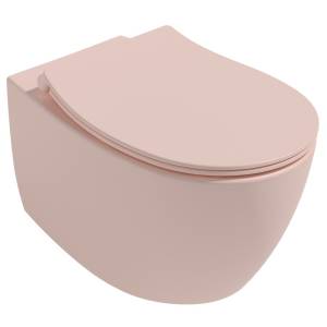 Унитаз подвесной Isvea Sentimenti Neo 10AR02010SV-2S + 40D40541I-S безободковый, с крышкой-сиденьем микролифт, лососевый матовый