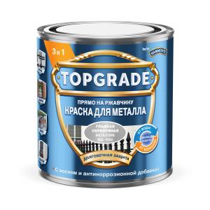 Краска для металла прямо на ржавчину Topgrade глянцевая RAL 9006 серебряная 0.25 л