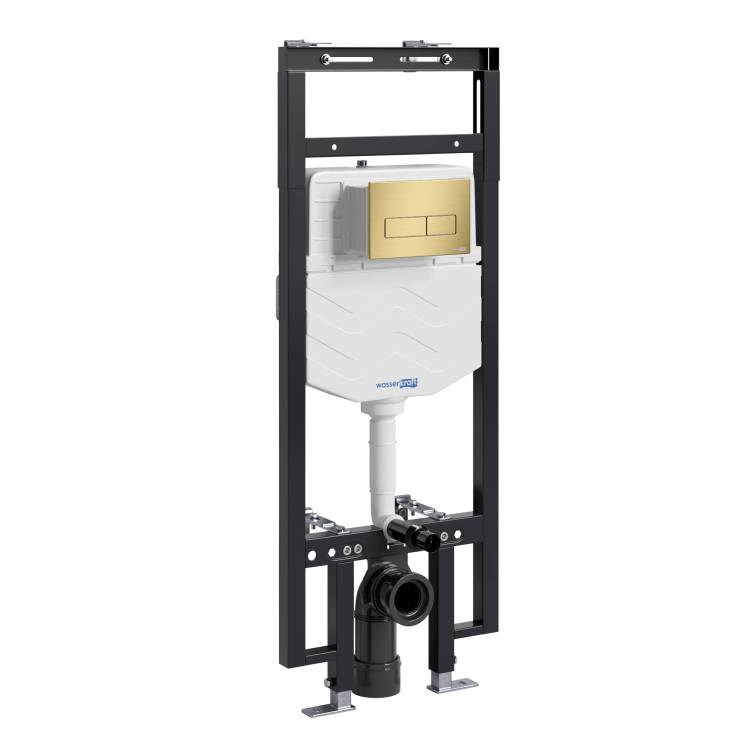 Система инсталляции для унитазов Wasserkraft Dinkel 58TLT.010.ME.MG03 клавиша золото матовое
