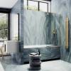 Шторка на ванну MaybahGlass MGV-131-3у стекло прозрачное, профиль золото, 1400x340 фото 3