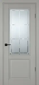 Межкомнатная дверь Profilo Porte экошпон PSU-37 остекленная, лунное дерево 700x2000