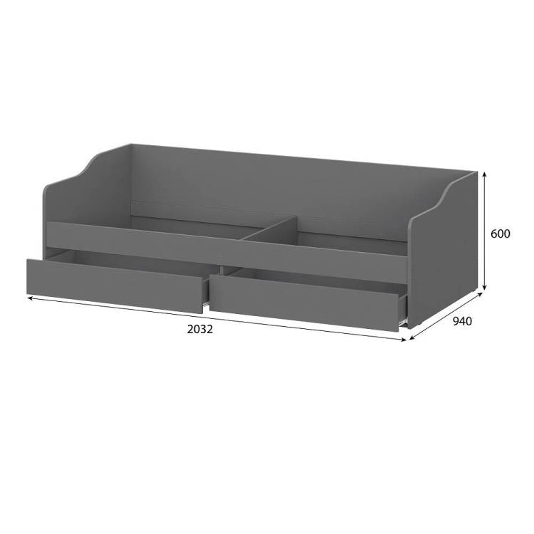 Кровать Арника Денвер 00-00144788 графит 90x200