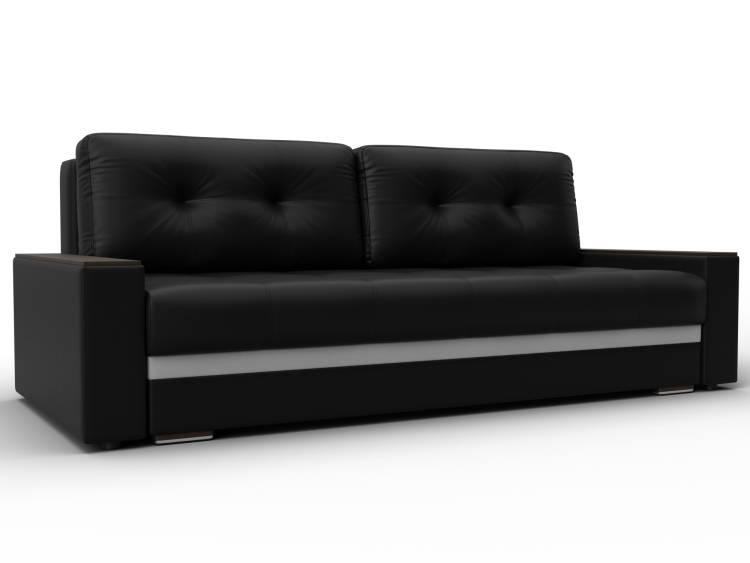 Диван прямой с декором Лига Диванов Лига-096 133430 Черный;Белый