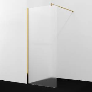 Душевая перегородка Wasserkraft Rur 30W40PG-MG профиль глянцевое золото, стекло матовое, 120x120x200