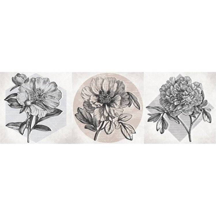 Вставка Cersanit Nautilus NT2S451DT Цветы Многоцветный 20x60