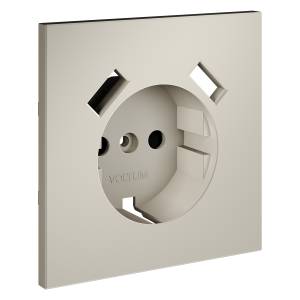 Лицевая панель для розетки с заземлением, шторками и USB Type A+A Voltum S70 VLS000903 кашемир
