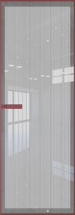 Межкомнатная дверь Profil Doors 1 AGN цвет профиля Красный антрацит, стекло безопасное 4 мм страйп 800x2000