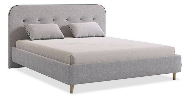 Кровать двухспальная Mebelson Лео KM1.6-19.2350 галька/графит