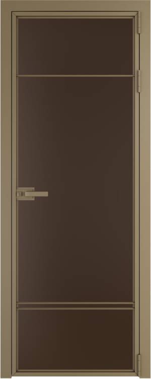 Межкомнатная дверь Profil Doors 4 AX цвет профиля Шампань, стекло безопасное 6 мм монохром шоколад 800x2000