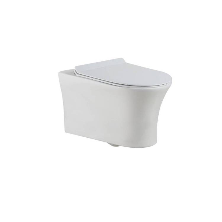 Унитаз подвесной Agger AT01100 безободковый, с крышкой-сиденьем микролифт