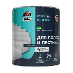 Эмаль акриловая Dufa Для Полов и Лестниц полуматовая белая 0.75 л