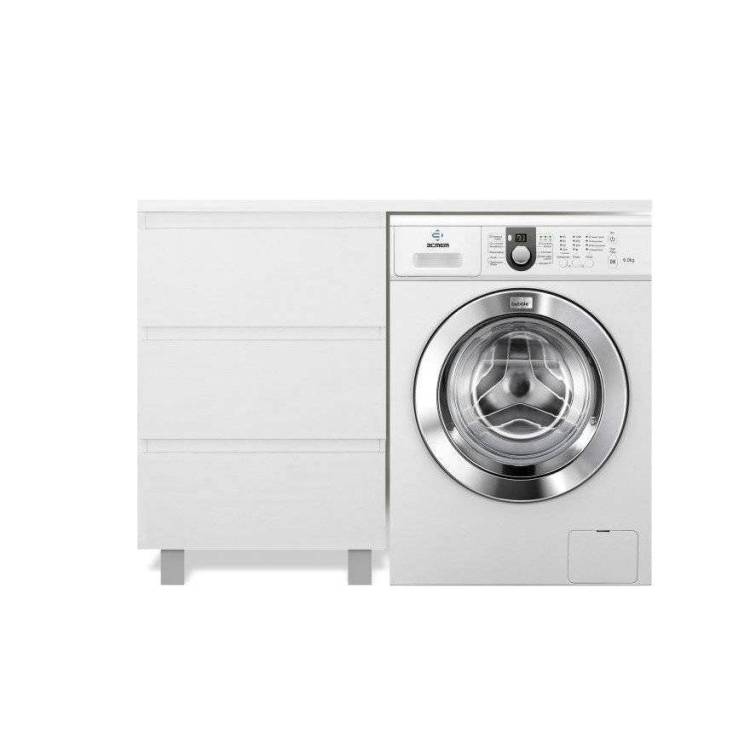 Тумба с раковиной Эстет Dallas Luxe 140 напольная, 3 ящика, под стиральную машину, L
