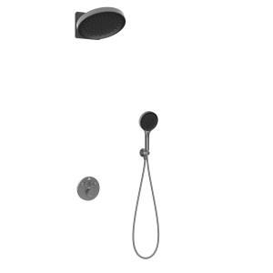 Душевой комплект Vincea Inspire VSFW-3I22MT3GM встраиваемый, термостат, двухрежимный, вороненная сталь