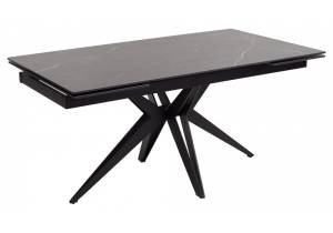 Стол Woodville Forio 512943 matt black marble sintered stone/black 160(240)x90x76