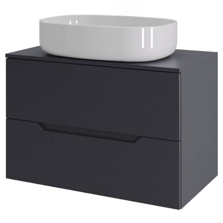 Тумба с раковиной Orange Line Li-70TugMDF+B04-600W графит матовый, 70 см