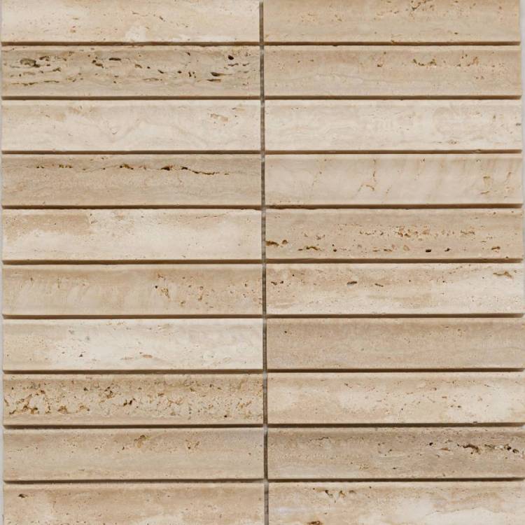 Мозаика Pixel Mosaic Венеция PIX343 Yellow Travertine Concave (3x15.1) 30.5x31.8