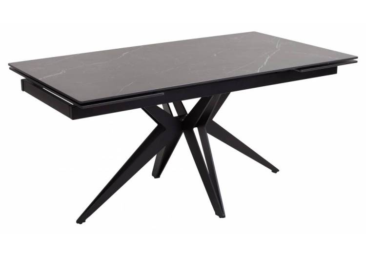 Стол Woodville Forio 512943 matt black marble sintered stone/black 160(240)x90x76