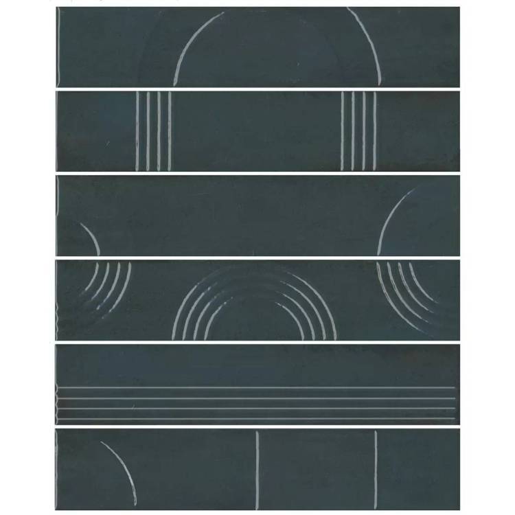 Панно Kerama Marazzi Мажорель KMP3STA008RN6X Зеленый Темный Глянцевый 28.5x36