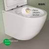 Унитаз с инсталляцией Iddis Basic BASB030i73 безободковый, с крышкой-сиденьем микролифт, с кнопкой, белый глянцевый, кнопка белая фото 5