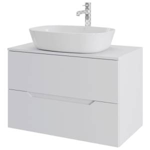 Тумба с раковиной Orange Line Li-80TuwMDF+B08-500W белая матовая, 80.5 см