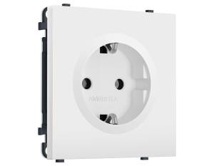 Комплект механизма электрической розетки с заземлением Ambrella Volt Sigma MS126010 белый матовый