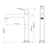 Смеситель для раковины Wonzon & Woghand WW-88019072-CR высокий, хром фото 6