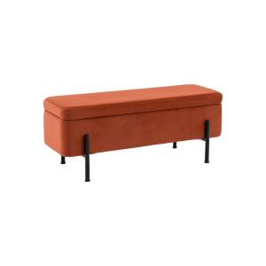 Банкетка-сундук Stool Group Болейн 20A544VF-BL-MOMO-10 с ящиком, велюр терракотовый, черные ножки 110x42