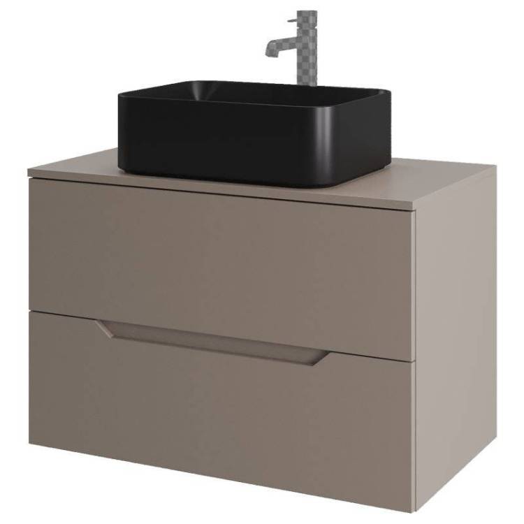 Тумба с раковиной Orange Line Li-80TuLMDF+B02-460MB латте матовый, 80.5 см