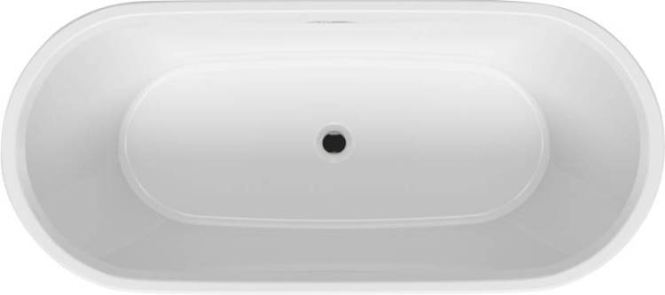 Акриловая ванна Riho Bathtubs B085004220 Inspire 180 velvet - белый matt/ черный matt Riho Fall заполнение через перелив, хром 180x80x60