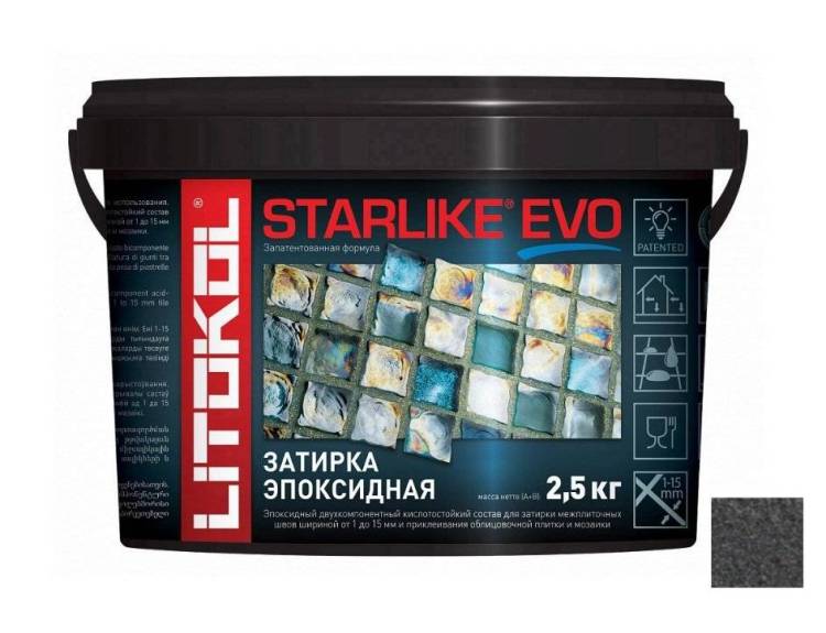 Затирка LITOKOL Starlike EVO S.140 черно-серый 2.5 кг