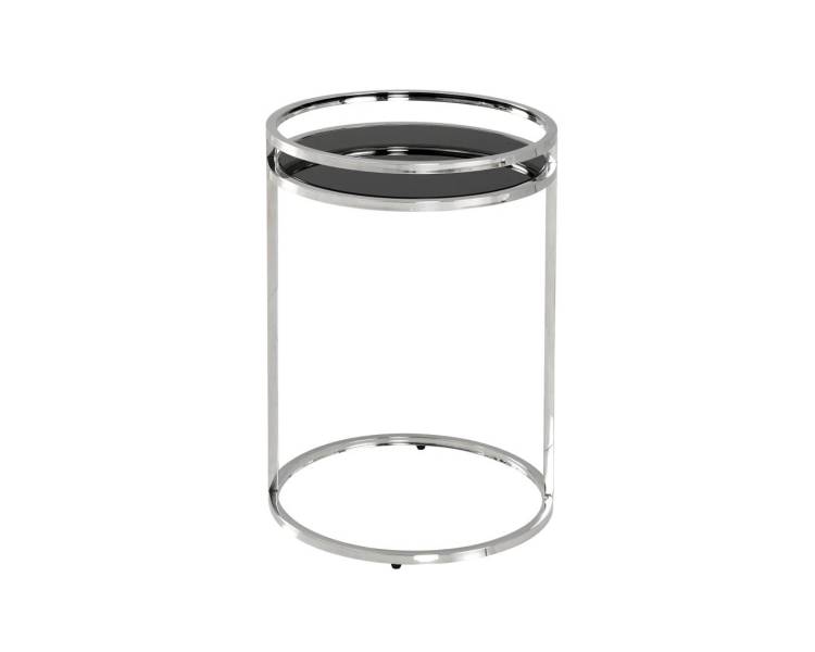 Стол журнальный Stool Group Гестия EET-079 стекло черное сталь серебро 41x41x60