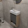 Тумба под раковину Teymi Nura T60536 подвесная, дуб, графит, 37 см фото 4