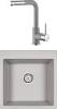 Комплект Paulmark Praktisch PM105152-GR серый + Смеситель Paulmark Kassel Ka214311-310 для кухонной мойки, серый