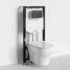 Унитаз с инсталляцией Wasserkraft Aller (Аллер) 10TLT.010.ME.MB02.H001 безободковый, сиденье микролифт, кнопка черный матовый фото 2