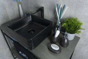Раковина Gid Geométrico Bm965 53339 черная матовая, 38.5x38.5x13.5