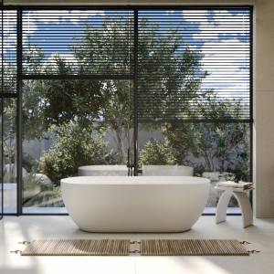 Ванна из искусственного камня Abber Stein AS9613-1.6 160x75 белая матовая