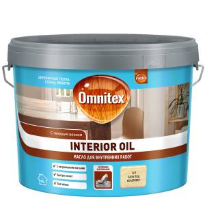 Масло для внутренних работ с твердым воском Omnitex Interior Oil полуматовое база CLR 9 л