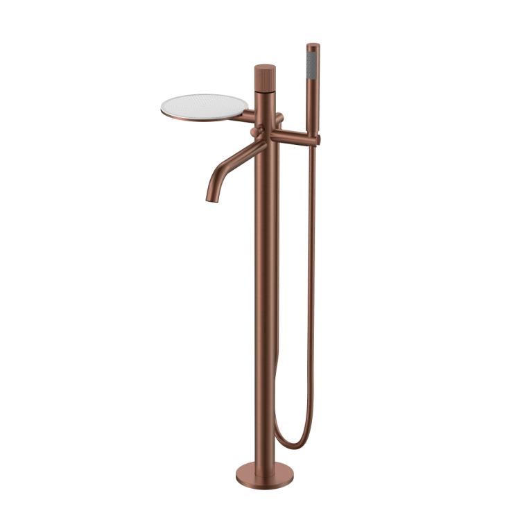 Смеситель для ванны Boheme Stick 129-BRB.3 напольный, Brushed Bronze ручка Linea