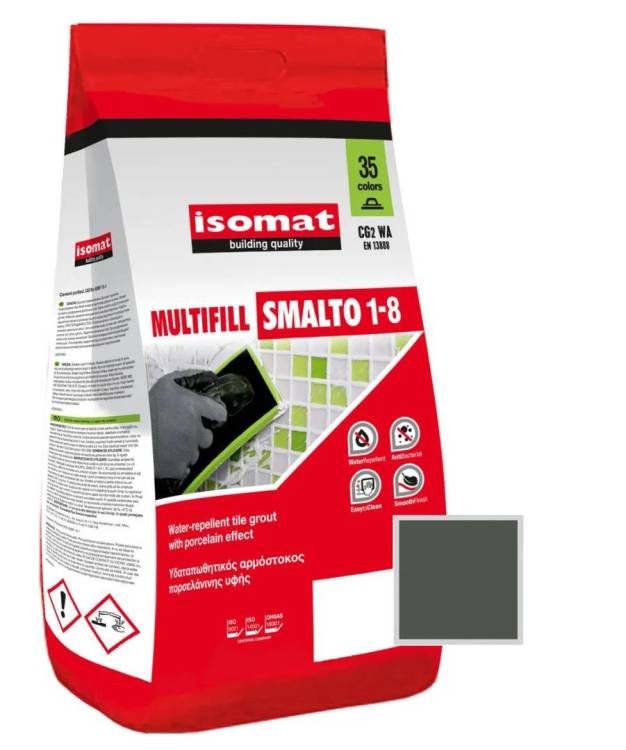 Цементная Затирка ISOMAT MULTIFILL SMALTO 1-8 10 Dark Grey 2 кг