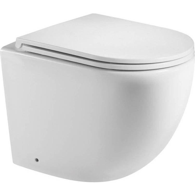 Унитаз приставной Weltwasser Merzbach 10000003738 WW 002GL-WT безободковый, с крышкой-сиденьем микролифт, белый глянцевый