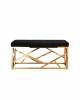Банкетка Stool Group Арт Деко BENCH-016-TG вельвет черный, сталь золото 100x46 фото 2