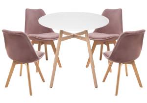 Обеденная группа Woodville Арги 90 532547 light purple, white, wood, стулья велюр