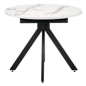 Стол Bradex Home Rudolf RF 0522 белый мрамор, чёрный 90(120)x90x75