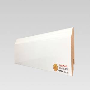 Плинтус МДФ TeckWood белый глянец Прайм Вектор 2150x80x16