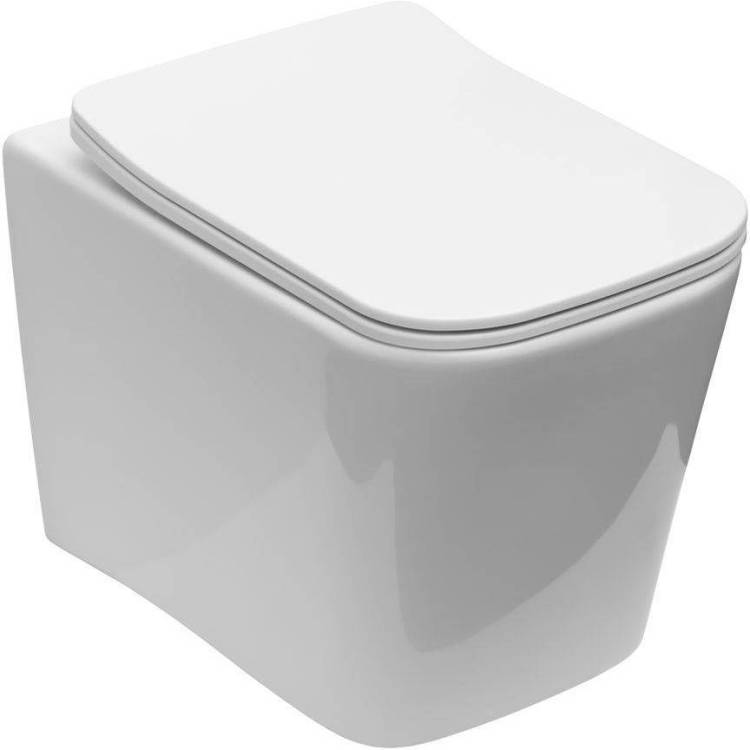 Унитаз подвесной Creto Logan 1004-001-L2W L4 безободковый, с крышкой-сиденьем микролифт